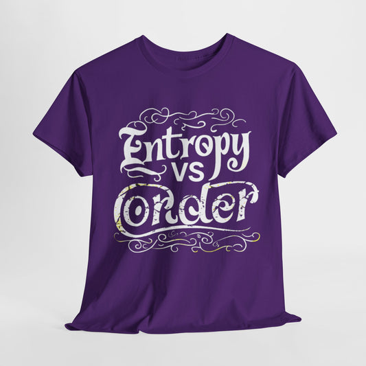 Entropy vs. Order Calligraphy T-Shirt | Elegant Physics STEM Tee