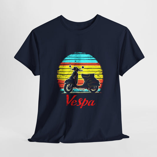 Old Timer Vespa Scooter Sunset Graphic Tee | Vintage Scooter Vibes