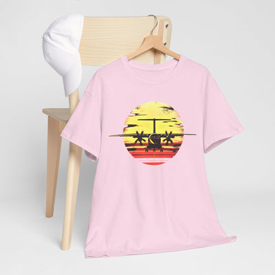 ATR-72 Turboprop Sunset Graphic T-Shirt – Aviation Art | Premium Cotton Tee