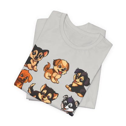 Nine Happy Puppies T-shirt design