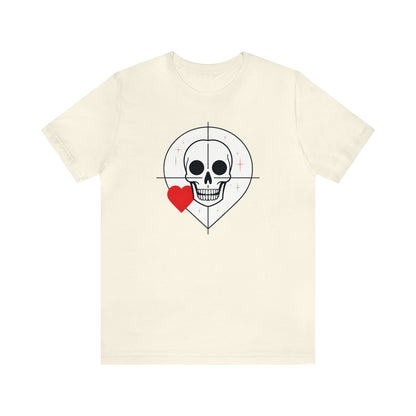 Graphical skeletons collection: Skull with a Heart Line art minimalist