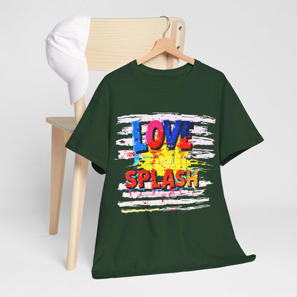 "Love Splash" Artistic T-Shirt – Abstract Heart Design Tee for Bold Fashion Statements