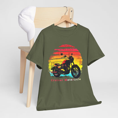 "Classic Cruiser Motorcycle T-Shirt – Vintage Bike Graphic Tee for Bikers"