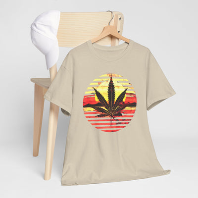 Cannabis Leaf Sunset T-shirt Design