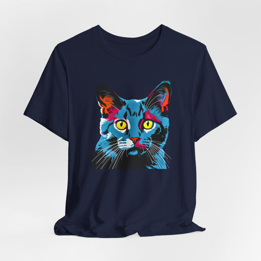 Andrew Warhol Style Blue Cat T-shirt design