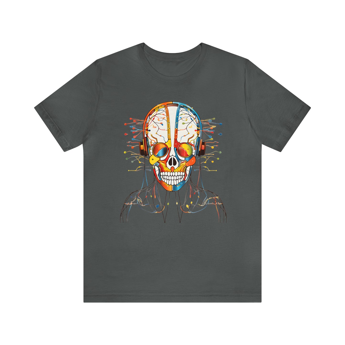 Graphical skeletons collection: Colorful Skull with Headphones Design