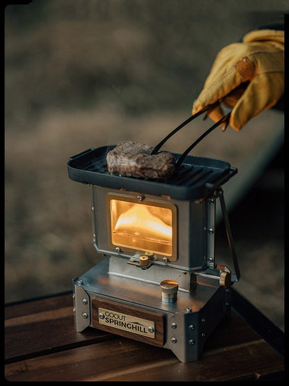 Camping Glass Lamp Mini Stove Tea-boiling