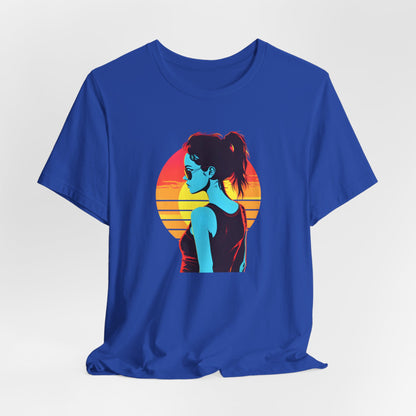 Sunset Girl In Blue T-shirt design