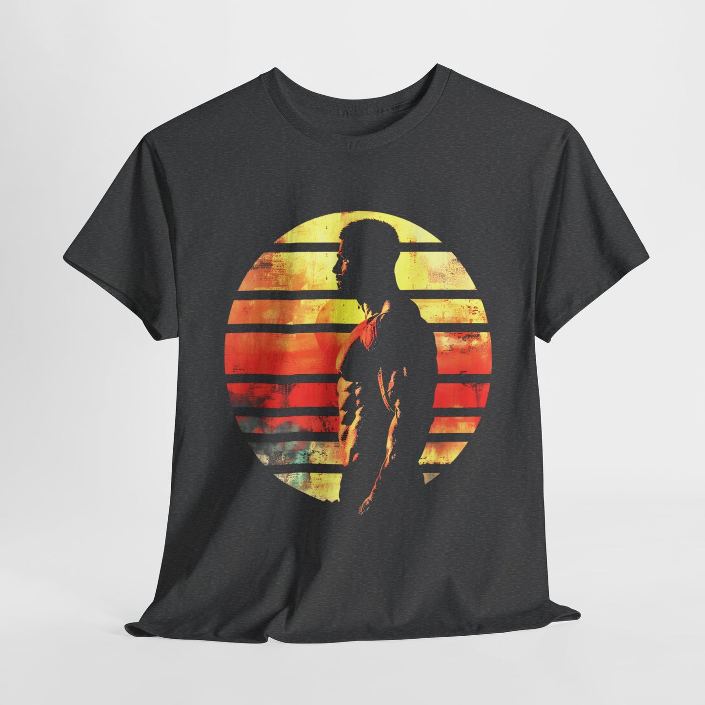 Strong Man Sunset Silhouette T-shirt design