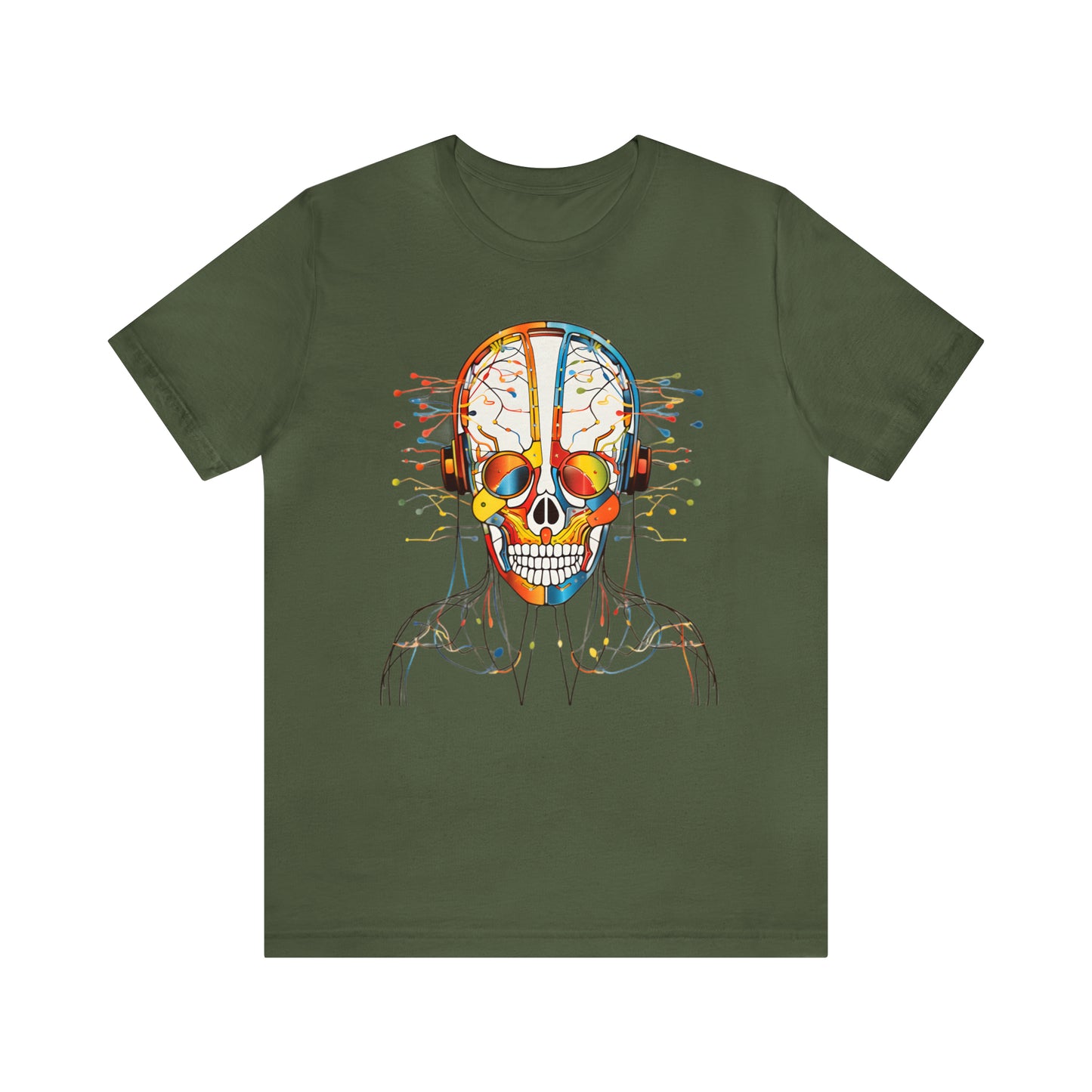 Graphical skeletons collection: Colorful Skull with Headphones Design