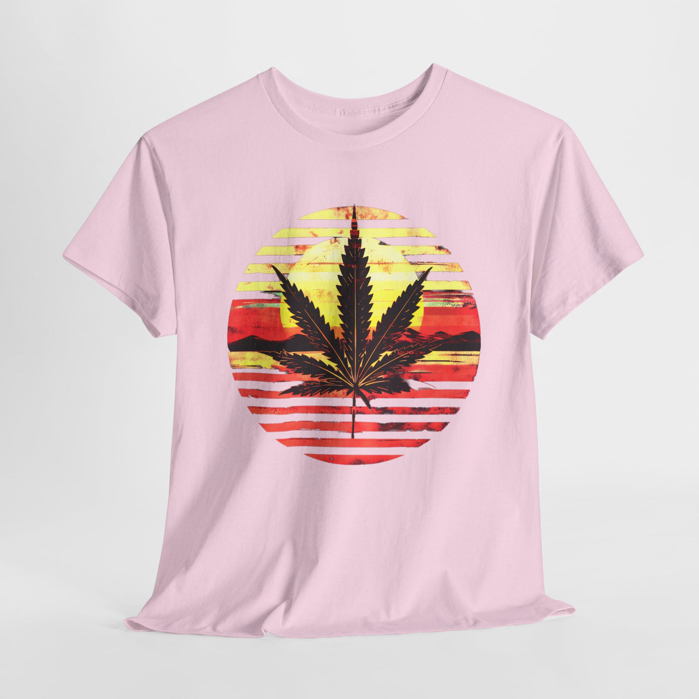 Cannabis Leaf Sunset T-shirt Design