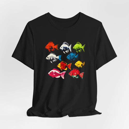 Warhol Pop-Art Style 9 Fishes T-shirt design