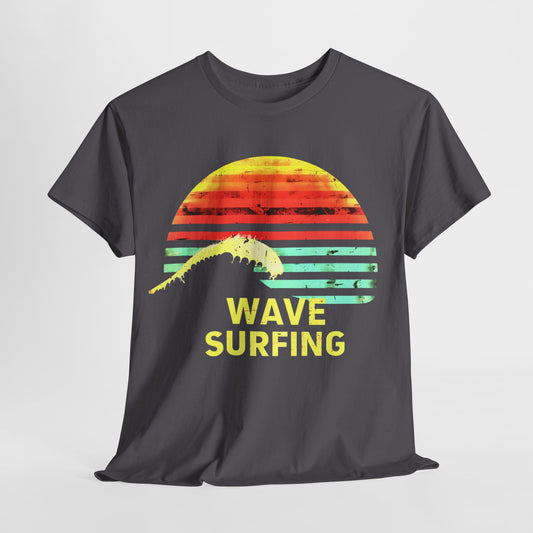 Wave Sunset Surfing T-Shirt – Casual Beachwear for Surf Enthusiasts