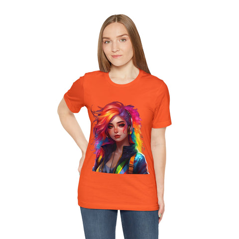 Rainbow Style Hair Avatar Girl T-Shirt