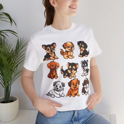 Nine Happy Puppies T-shirt design