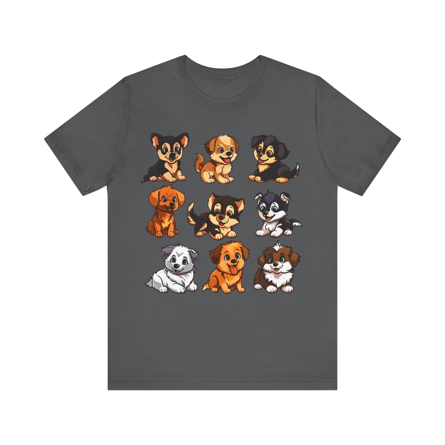 Nine Happy Puppies T-shirt design