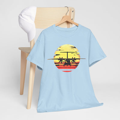 ATR-72 Turboprop Sunset Graphic T-Shirt – Aviation Art | Premium Cotton Tee