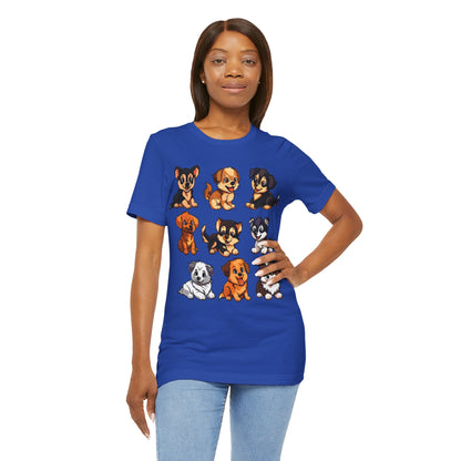 Nine Happy Puppies T-shirt design