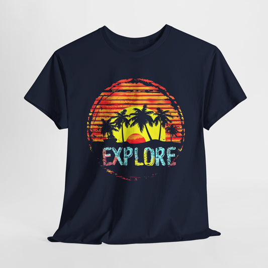 "Sunset Exploration T-Shirt - Adventure Outdoors, Nature Travel Graphic Tee"