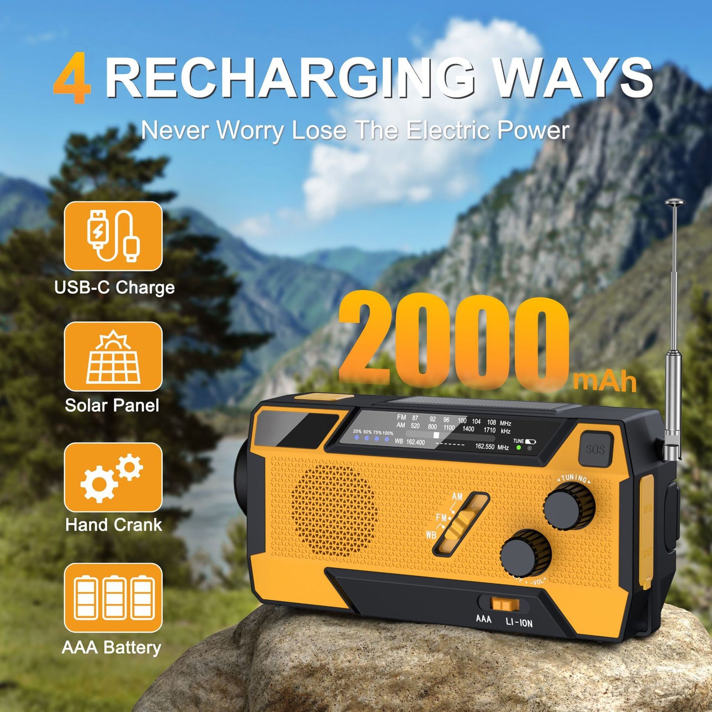 Solar Radio Torch Multifunctional Outdoor Emergency Hand Radio