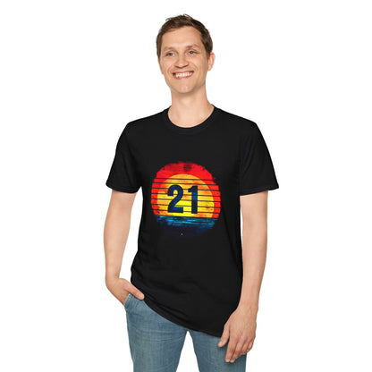 Number "21" Black T-shirt design