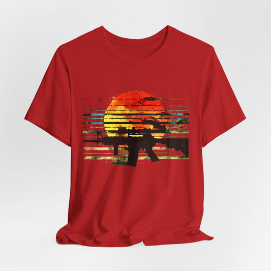 M-16 Rifle Sunset T-shirt design