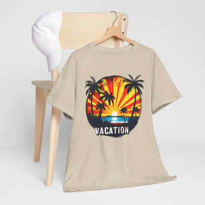 Sunset Palms Vacation T-Shirt – Retro Tropical Vibes for Your Getaway