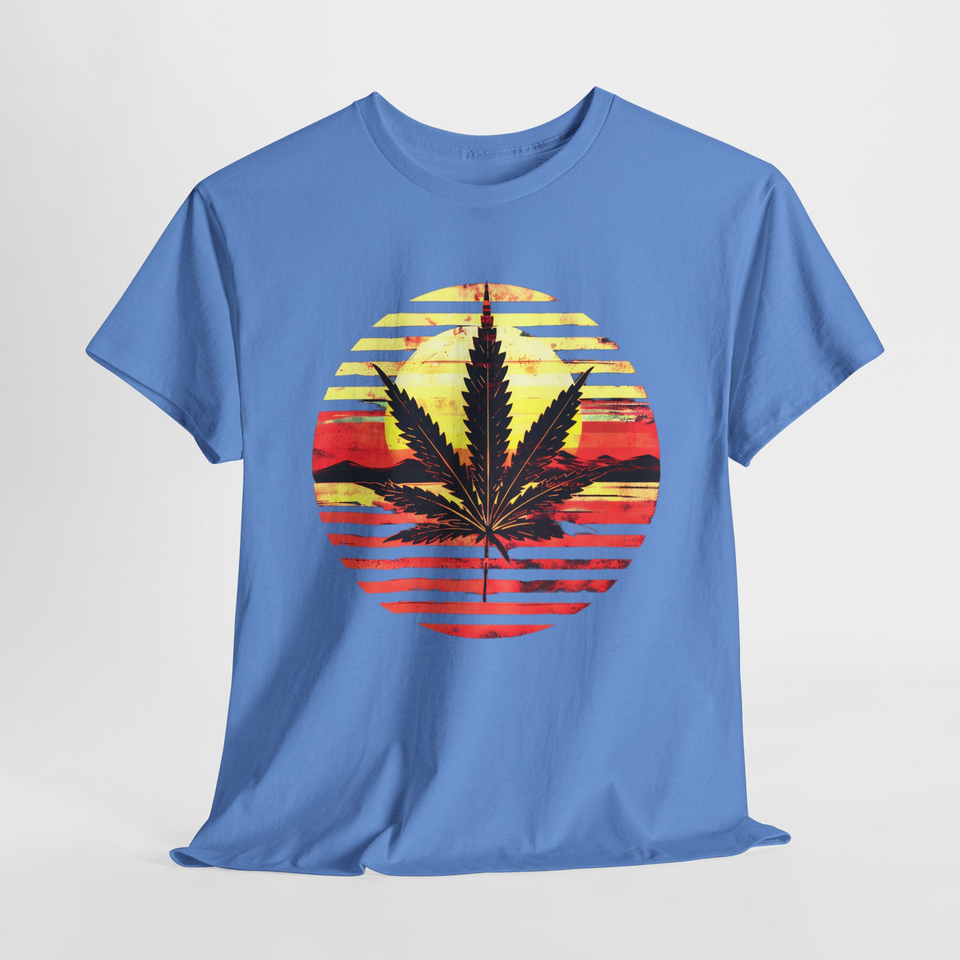 Cannabis Leaf Sunset T-shirt Design