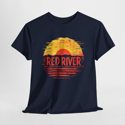 "Red River Graphic Tee - Vintage Style Unisex Cotton T-Shirt"