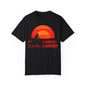 Red Sunset Cycling Graphic Tee | Vibrant Bicycle Ride Design