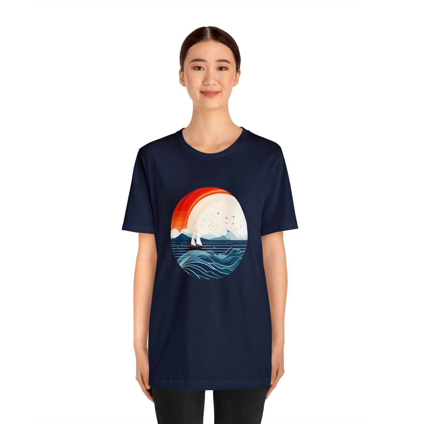 Maritime art collection: Sailing Sunrise with Waves