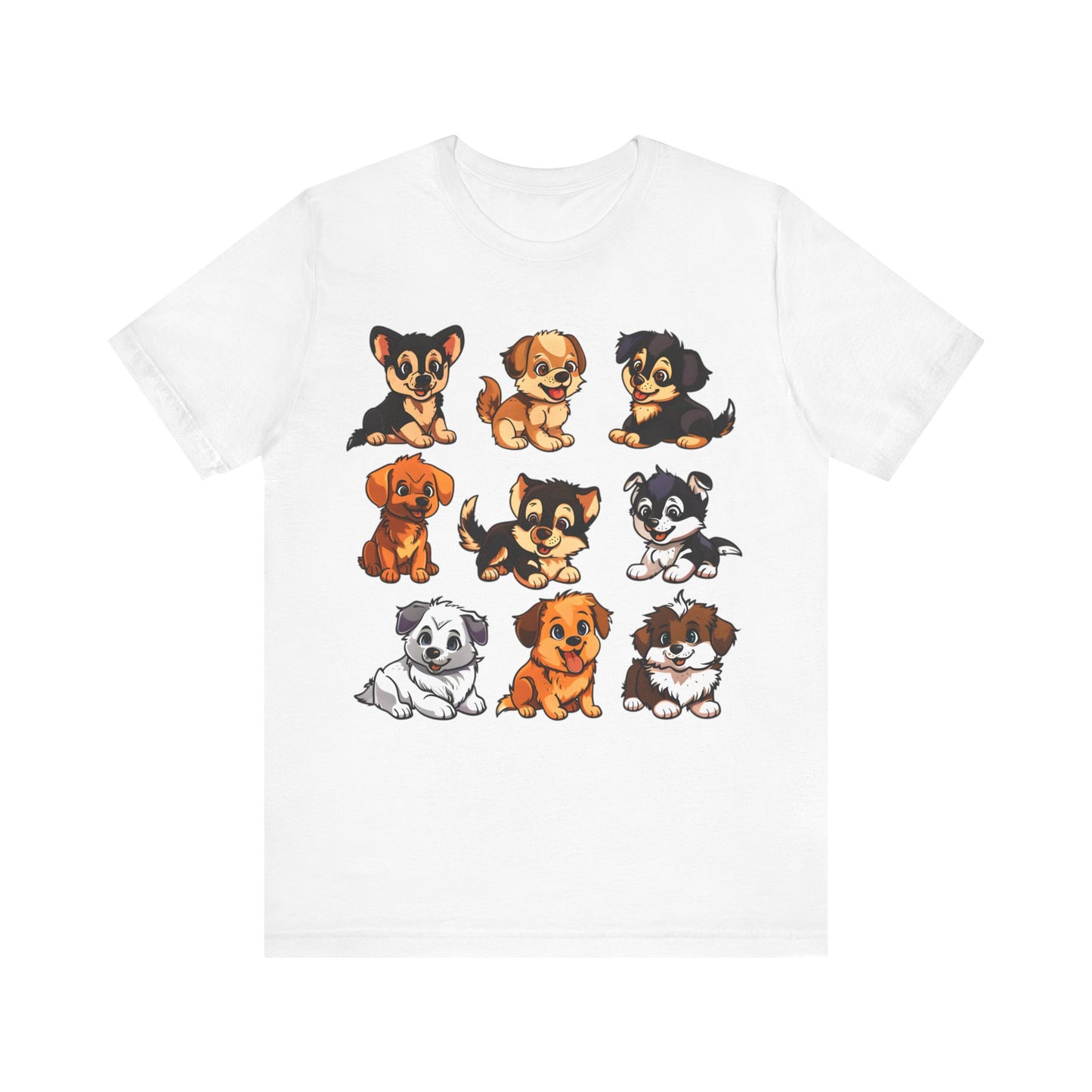 Nine Happy Puppies T-shirt design