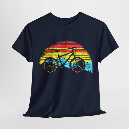 "Sunset Mountain Biking T-Shirt – Epic Trail Ride Graphic Tee for Adventure Lovers"