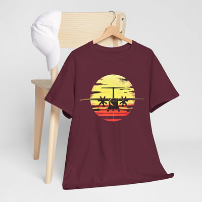 ATR-72 Turboprop Sunset Graphic T-Shirt – Aviation Art | Premium Cotton Tee