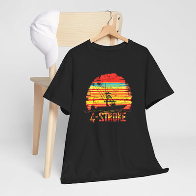 4-Stroke Sunset Fishing T-Shirt – Embrace the Serenity of the Sea