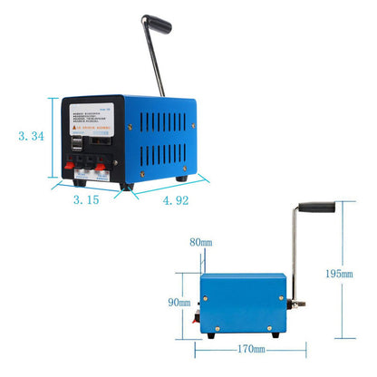 USB charging emergency rescue blue hand crank generator