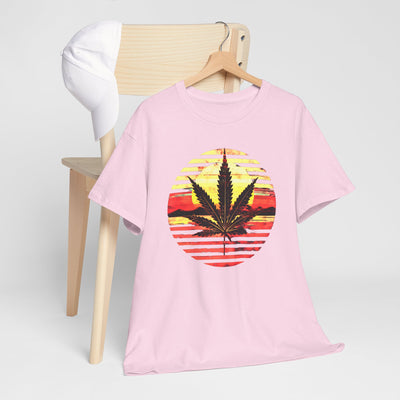 Cannabis Leaf Sunset T-shirt Design