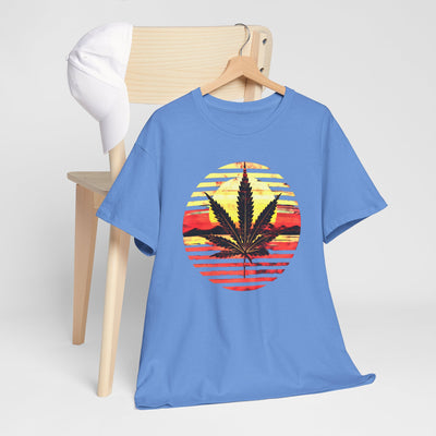 Cannabis Leaf Sunset T-shirt Design