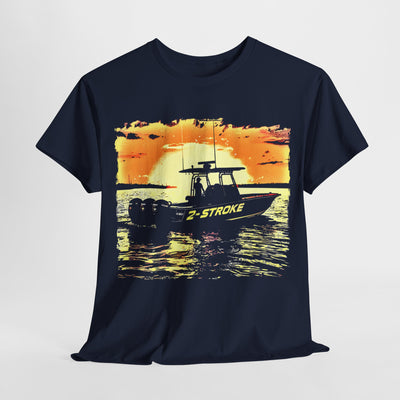 "2-Stroke Outboards Boating" - Classic Motorboating With Smoking Engines  T-Shirt"