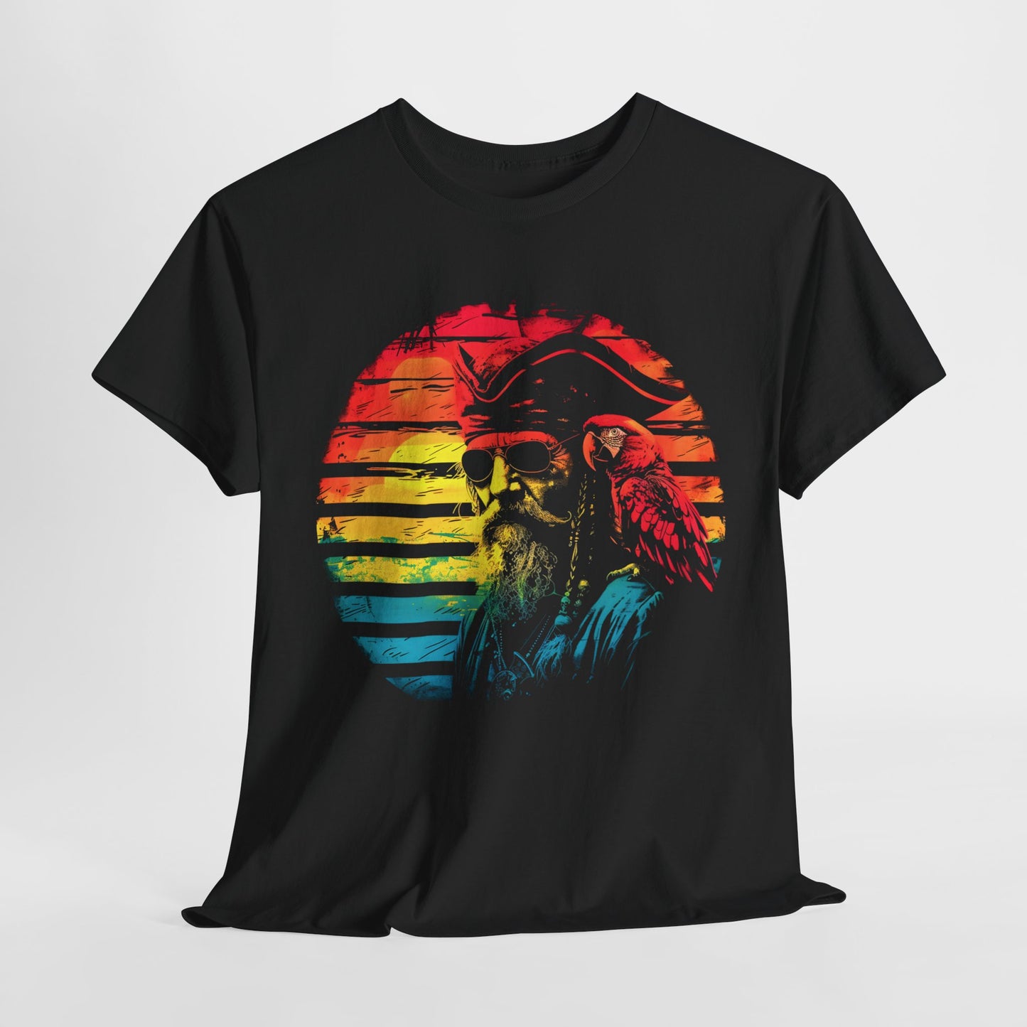 Retro Pirate Graphic Unisex Heavy Cotton Tee - Perfect for Adventure Lovers