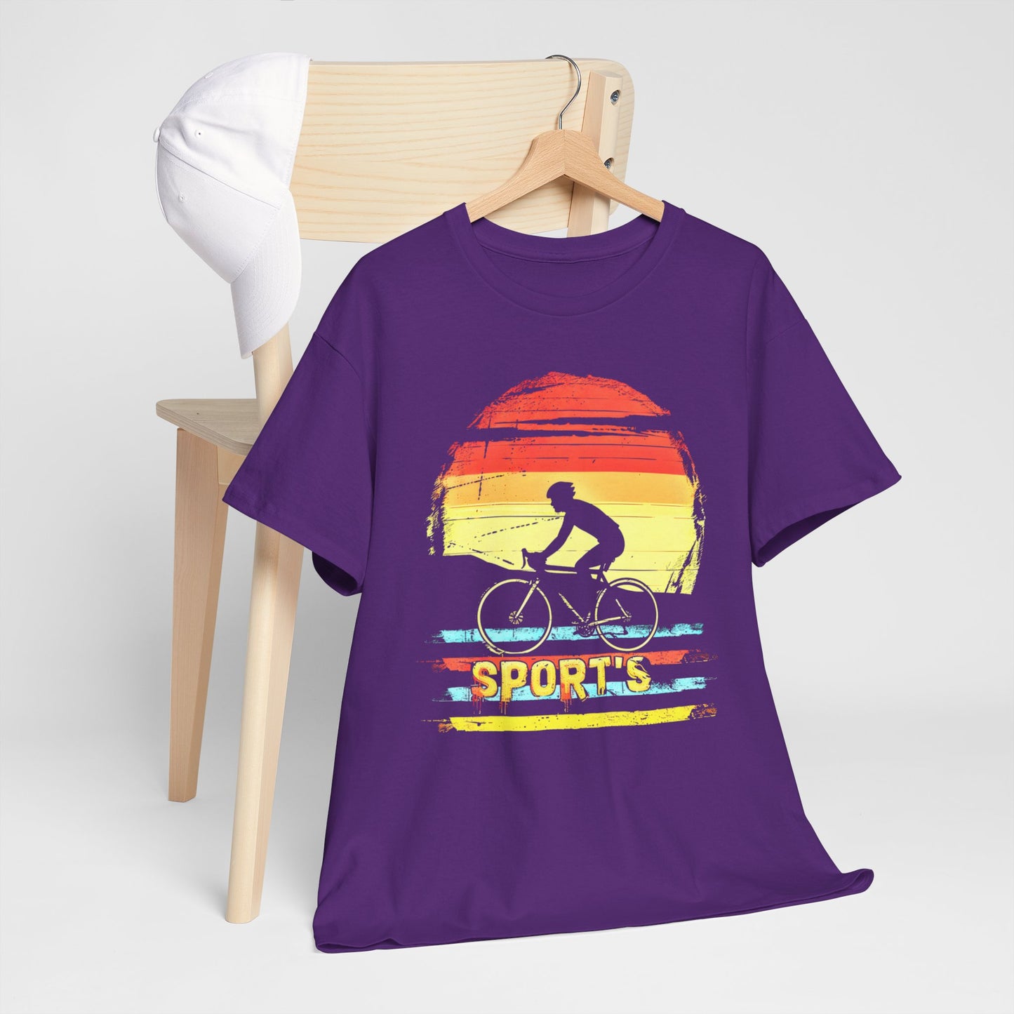 "Sunset Sport's Biking T-Shirt – Vibrant Cycling Graphic Tee for Active Riders"