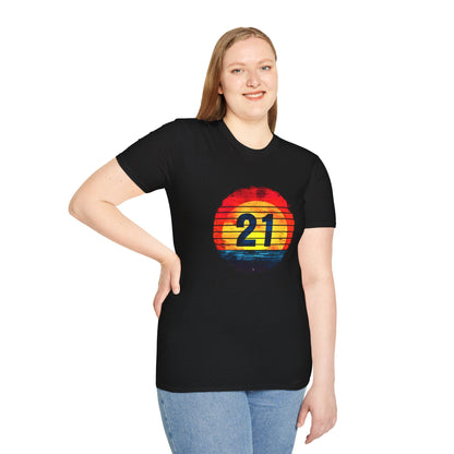 Number "21" Black T-shirt design