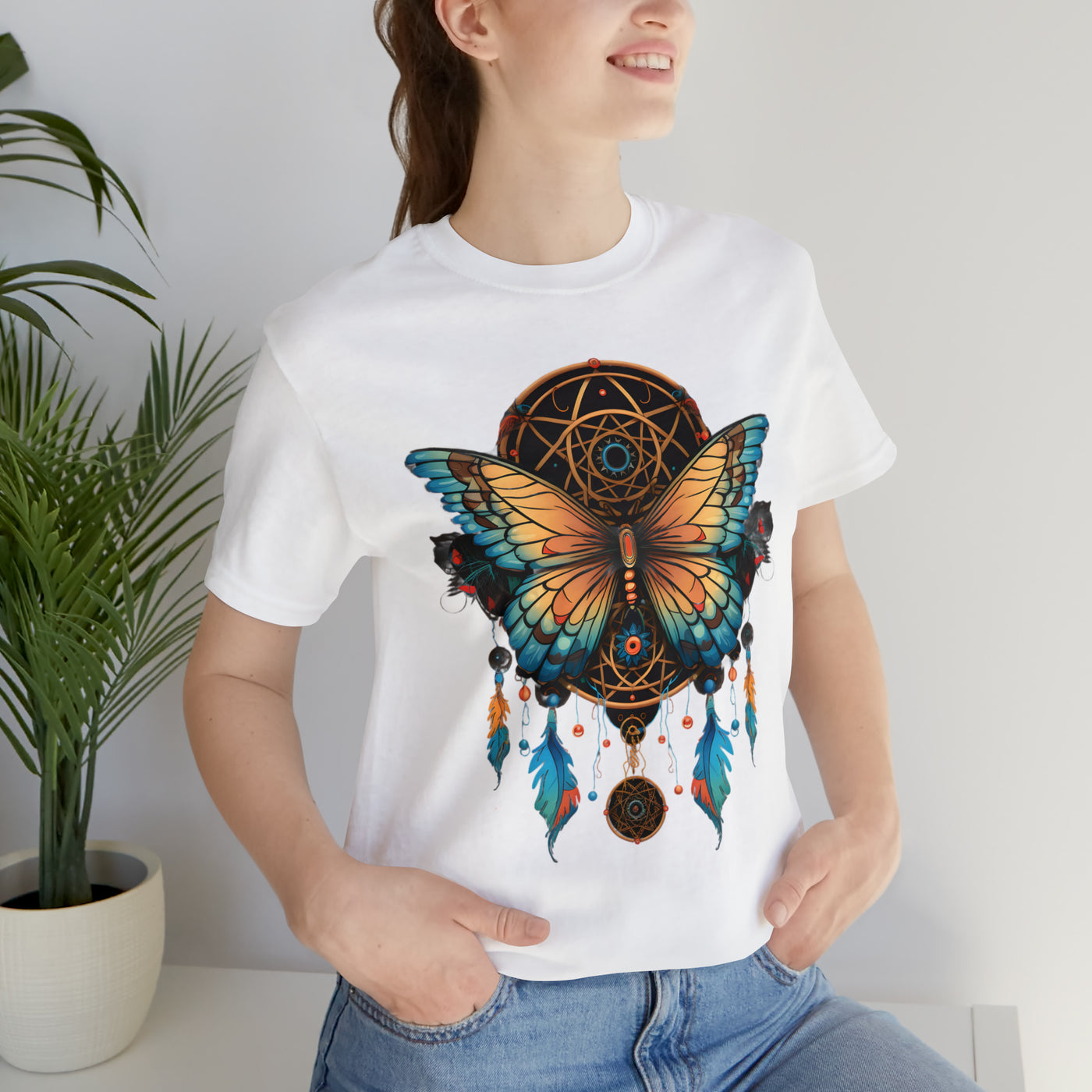 Amazing insects collection: A dark dreamcatcher with a butterfly