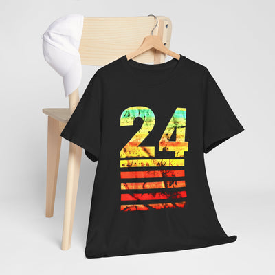 Number 24 Sunset T-Shirt | Iconic Sportswear for Fans and Athletes