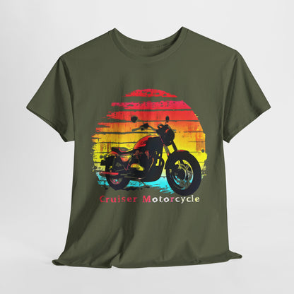 "Classic Cruiser Motorcycle T-Shirt – Vintage Bike Graphic Tee for Bikers"