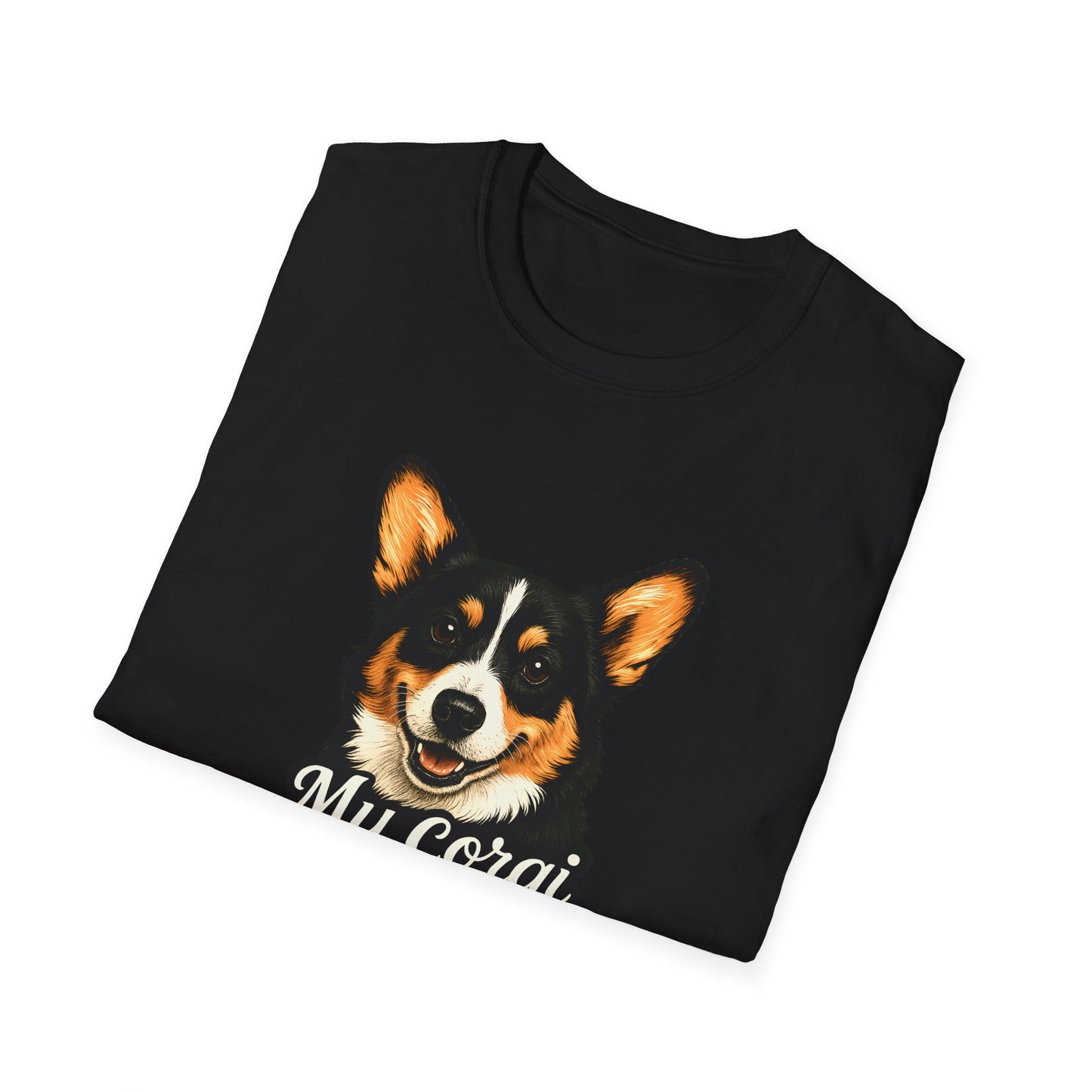 Corgi Lover T-Shirt - My Corgi Thinks I'm Great, Cute Dog Tee, Pet Owner Gift, Animal Lover Apparel, Funny Dog Shirt