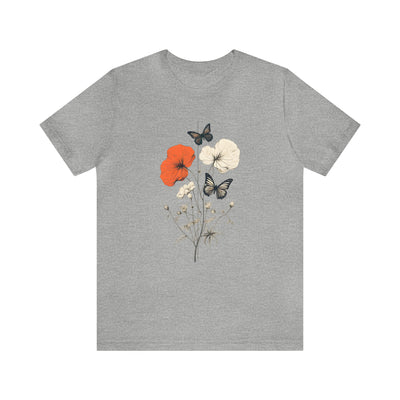 Minimalist design collection: Poppy flowers and butterflies