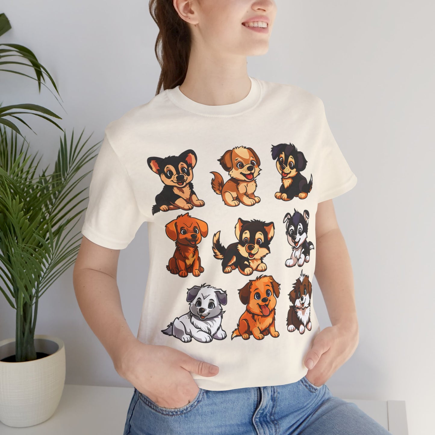 Nine Happy Puppies T-shirt design