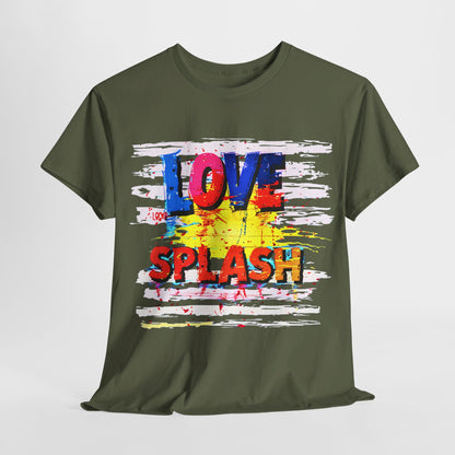 "Love Splash" Artistic T-Shirt – Abstract Heart Design Tee for Bold Fashion Statements