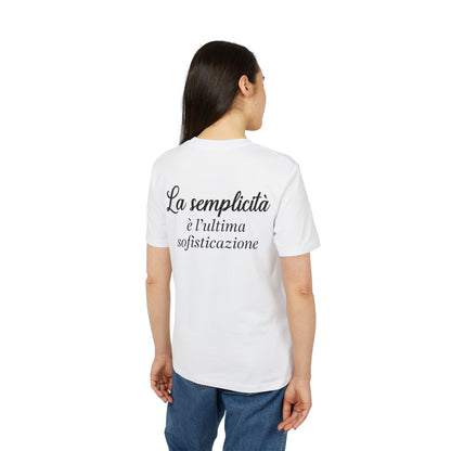 Vivi la vita con passione  & La semplicità è l'ultima sofisticazione" Unisex Inspirational T-shirt, Motivational Tee, Passion & Simplicity Art, Stylish Everyday Wear, Perfect for Creators, Gift Idea